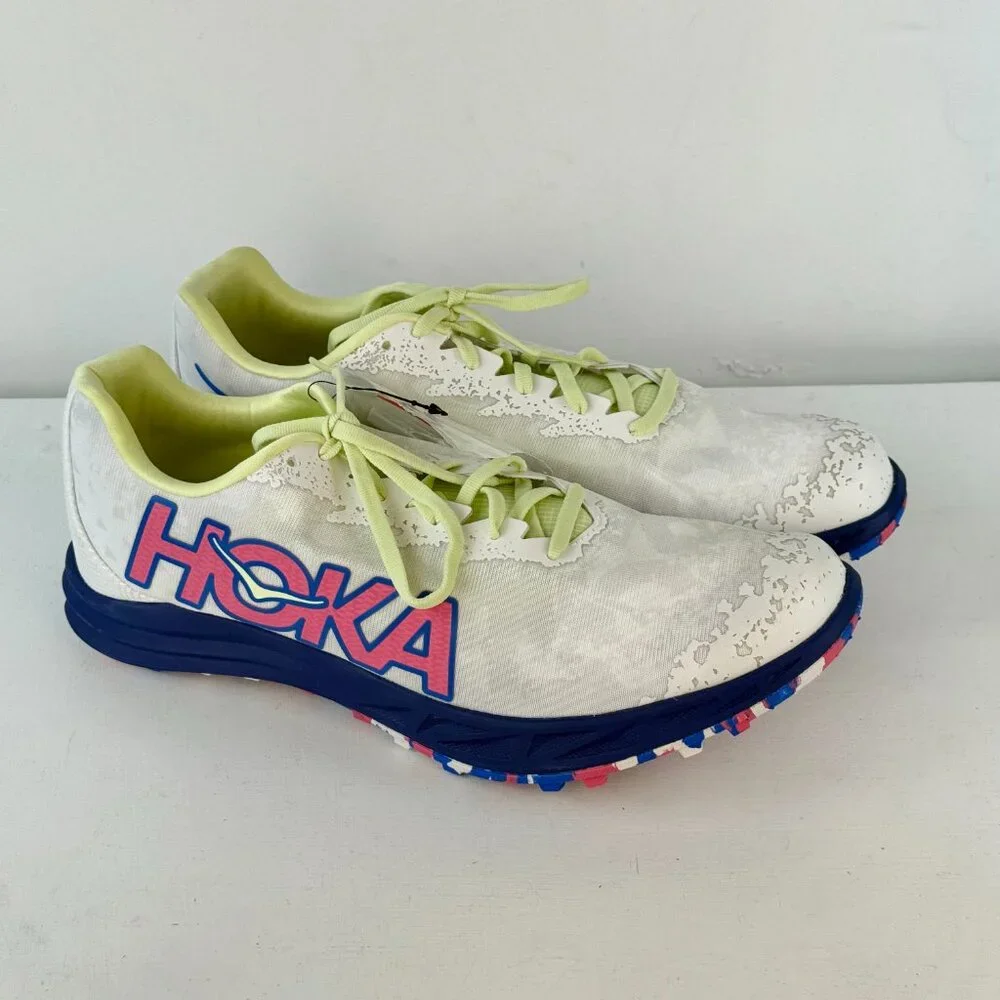 M 11, W 12.5 - HOKA Crescendo XC Cross Country Shoes - White/Blueberry
